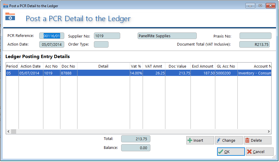 Ledger Posting Veculim